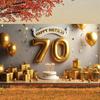 Golden Birthday Display Golden Theme Senior Party Backdrop Birthday Party Background Metallic Balloons 70th Anniversary Banner