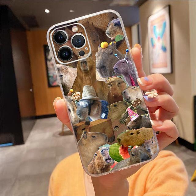 

Чехол для телефона для Iphone 14 Pro Max 13 12 11 Pro Max Xs Xr X 12 13 Mini 7 8 14 Plus 7 8 Se чехол с милым животным Капибара Funda iPhone 7 8 SE