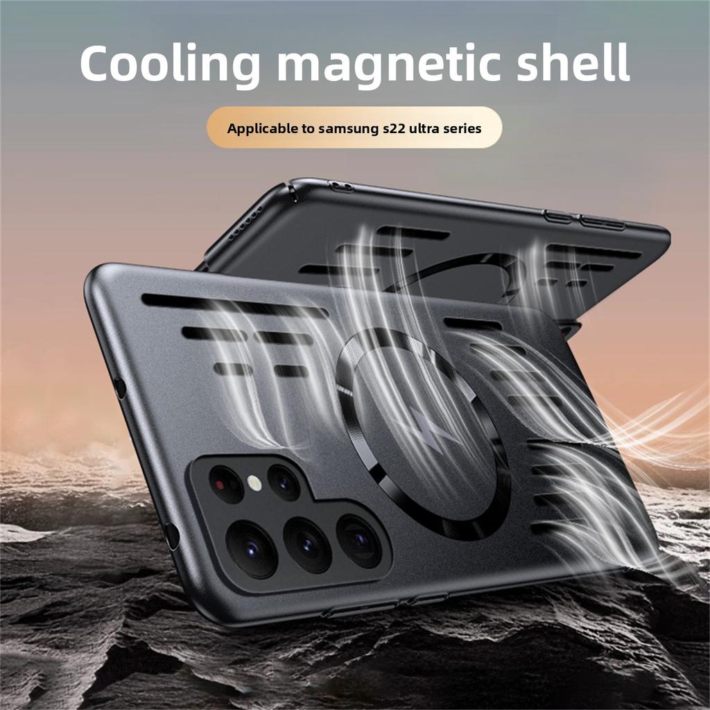 Wärmeableitende magnetische Handyhülle für Samsung Galaxy S25 FE Edge S26 S24 Ultra S23 S22 Plus für Magsafe Harte PC-Rückseite