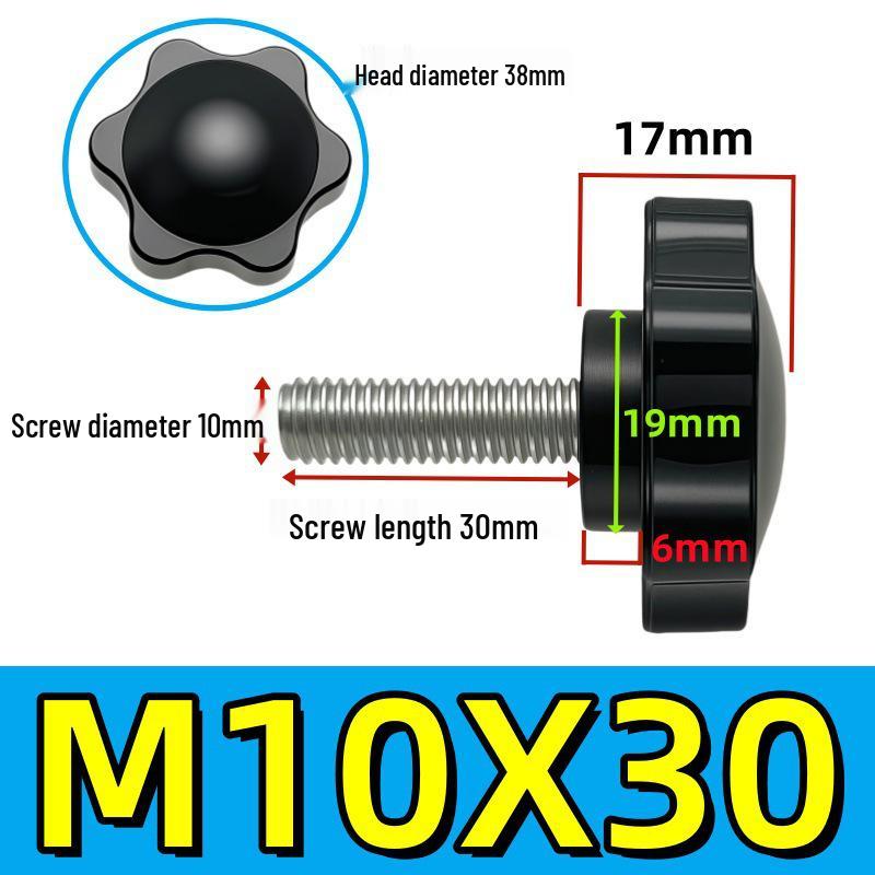 304 Stainless Steel Six-Star Handle Bolt with Plum Blossom Plastic Cap (M4, M5, M6, M8, M12)