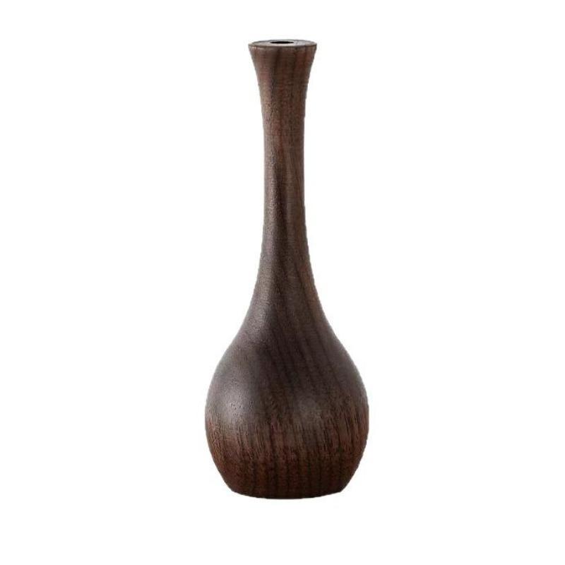 Creative Black Walnut Solid Wood Small Vase Wooden Crafts Home Living Room Decoration Dining Table Small Vase Solid Wood Vase