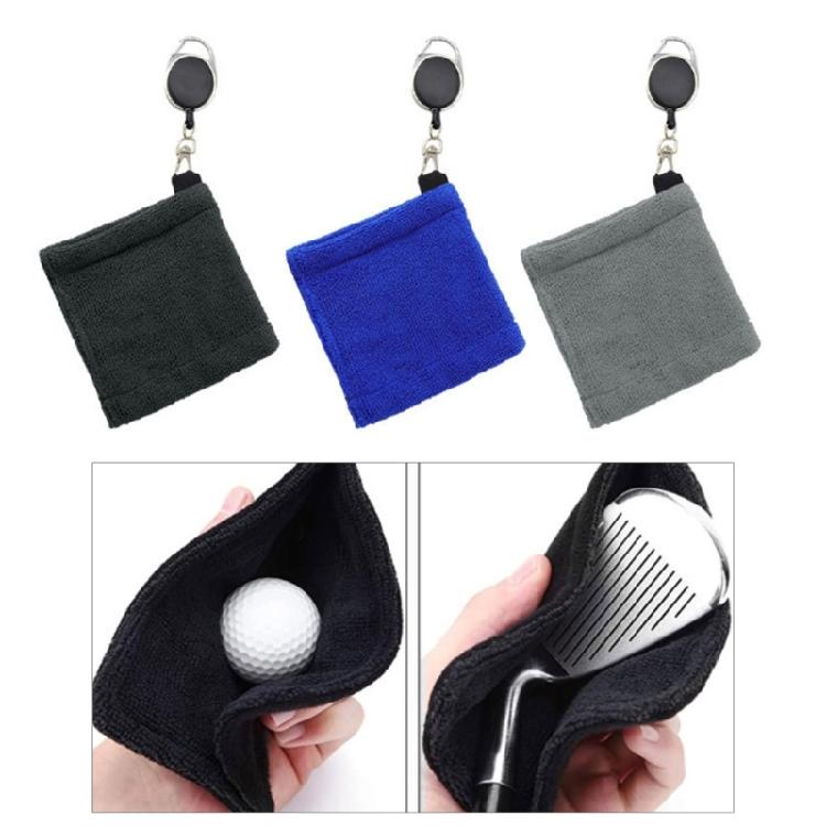 Microfiber Fabric Golf Towels with Telescopic Rope Golf Cleaning Towels for Golf Tournament Fitness Yoga Camping