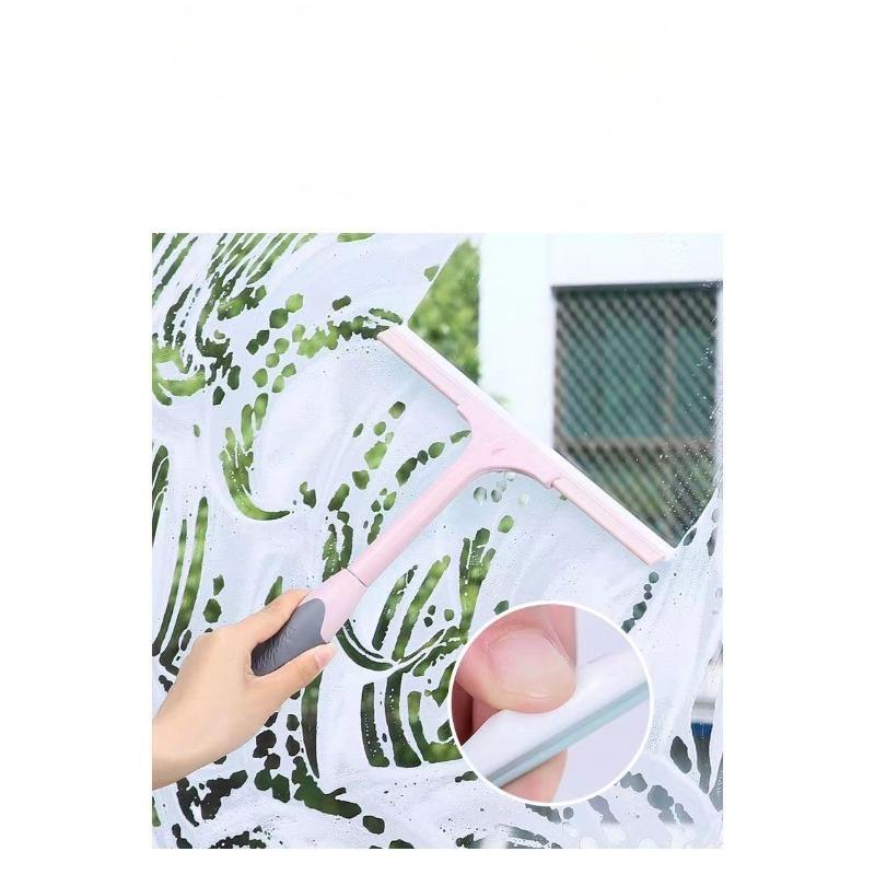 Glass Scraper, Window Cleaner, Household Window Cleaning Brush, Dining Table, Bathroom Wiper, Short Handle, Single-sided Glass Scraper, Net.