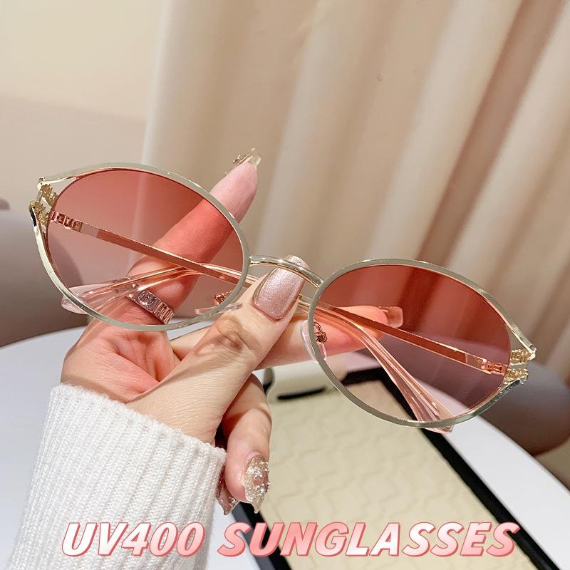 Retro Ovale Hule Solbriller Dame Mote Street Photography Trend Allsidige Solbriller Utendørs Reise UV-bestandige Briller