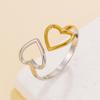 Sweet Fairy Heart-Shaped Adjustable Stainless Steel Ring - Perfect Gift for Girlfriend