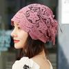 Women's Single Layer Flower Lace Ethnic Style Summer Pull-On Turban Headscarf Elegant Thin Hat