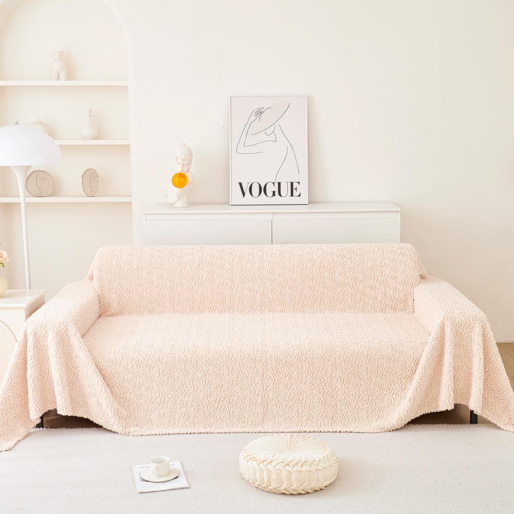Bunny Cashmere Sofa Cushion Winter Thickened Fleece Cushion Non-Slip Leather Sofa Cover New Cover Towel