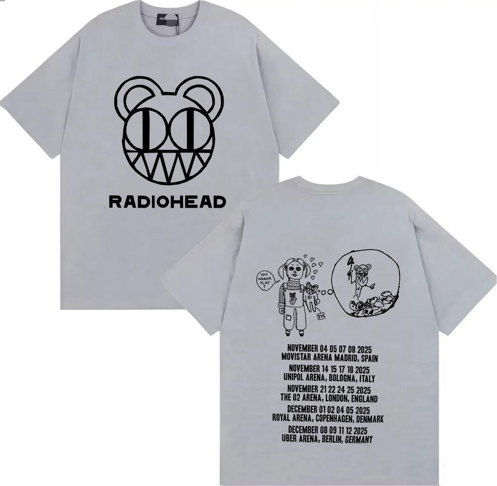 Radiohead Tour 2025 Merch Fashion T Shirts Mens Womens Aesthetic Short Sleeves Harajuku Oversized Cotton Casual Tees Streetwear