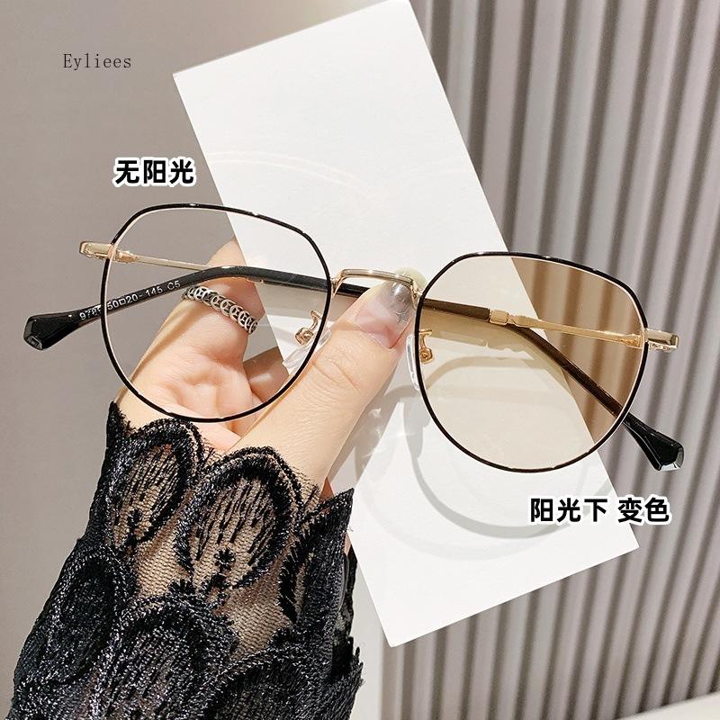 New Photochromic Minus Glasses for Women Unisex Retro Color Changing Sun Glasses Fashion Round Ladies Myopia Eyeglasses Diopter