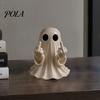 Spooky Cute Home Decor Halloween Ghost Figurine, Funny Middle Finger Statue, Table Decorations, Cartoon Modern Resin Holiday Desktop Ornament