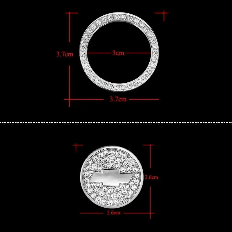 One-Click Start Decoration Cover Diamond Stickers Accessories for Chevrolet Spark Sonic Camaro Volt Bolt Trax Malibu Cruze 2 3 4