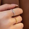 Women's Knot Bow Drill Ring: Elegant, Versatile, Openwork Design, Cross Temperament, Exquisite Luxury. Perfect for Index Finger.