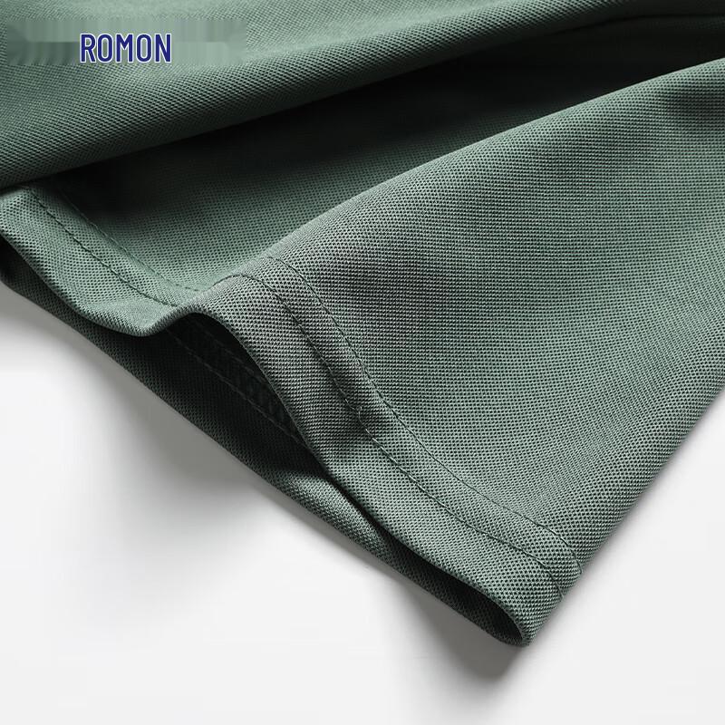 Romon Men's Anti-Wrinkle Ice Silk Short Sleeve Polo Shirt