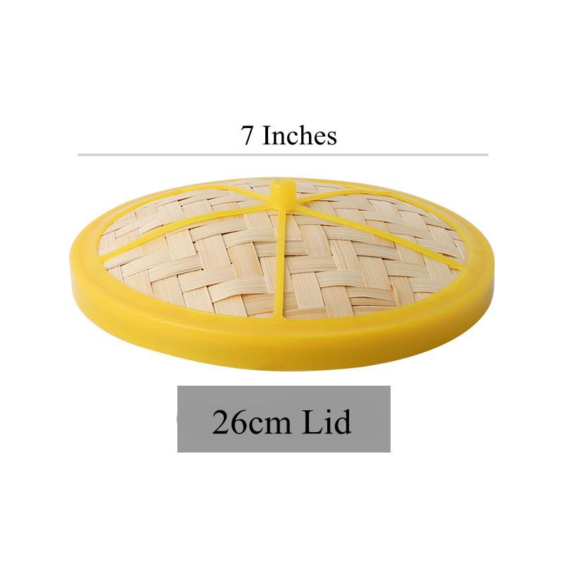 Vaporiera in bambù naturale multi-dimensione per ravioli con coperchio Griglia per la cottura a vapore domestica Cesto per riso Dim Sum Accessori per la cucina