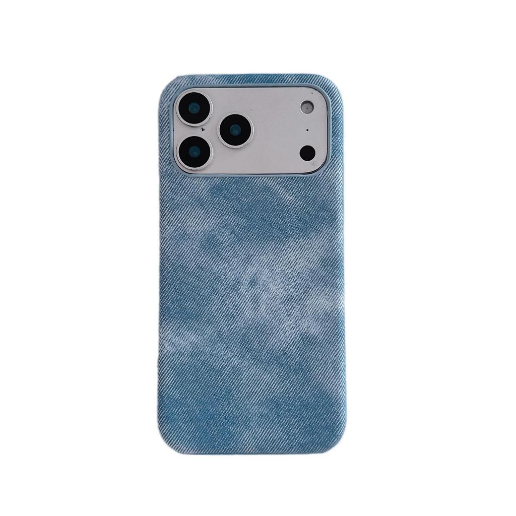 Denim Texture Fabric iPhone 17 Pro Max Case, Fits 16 Pro, Premium Feel Hard Case for iPhone 15.