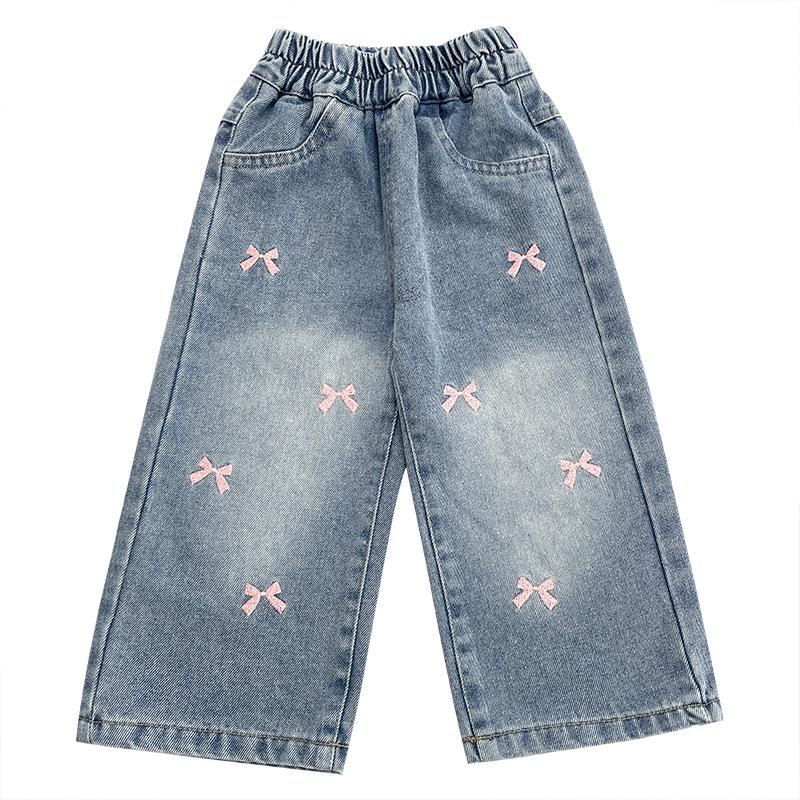 Jeans de Pierna Ancha de Denim Suave para Niñas - Novedad Primavera 2026