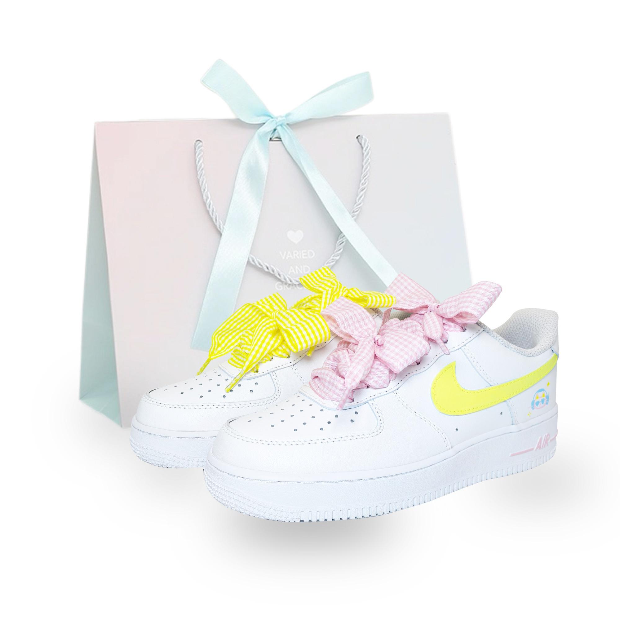 

Nike Air Force 1 Cocoa Drummer Pu Abrasion Resistant Low top Skateboard Shoes Unisex Pink Yellow DD8959-100(Team488-) 35.5