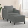 VidaXL Armchair with Footrest Dark Grey 60 Cm Fabric, Sofa, Armchair, TV Armchair, Single Sofa, Sofa, Recliner Sofa, 3201128
