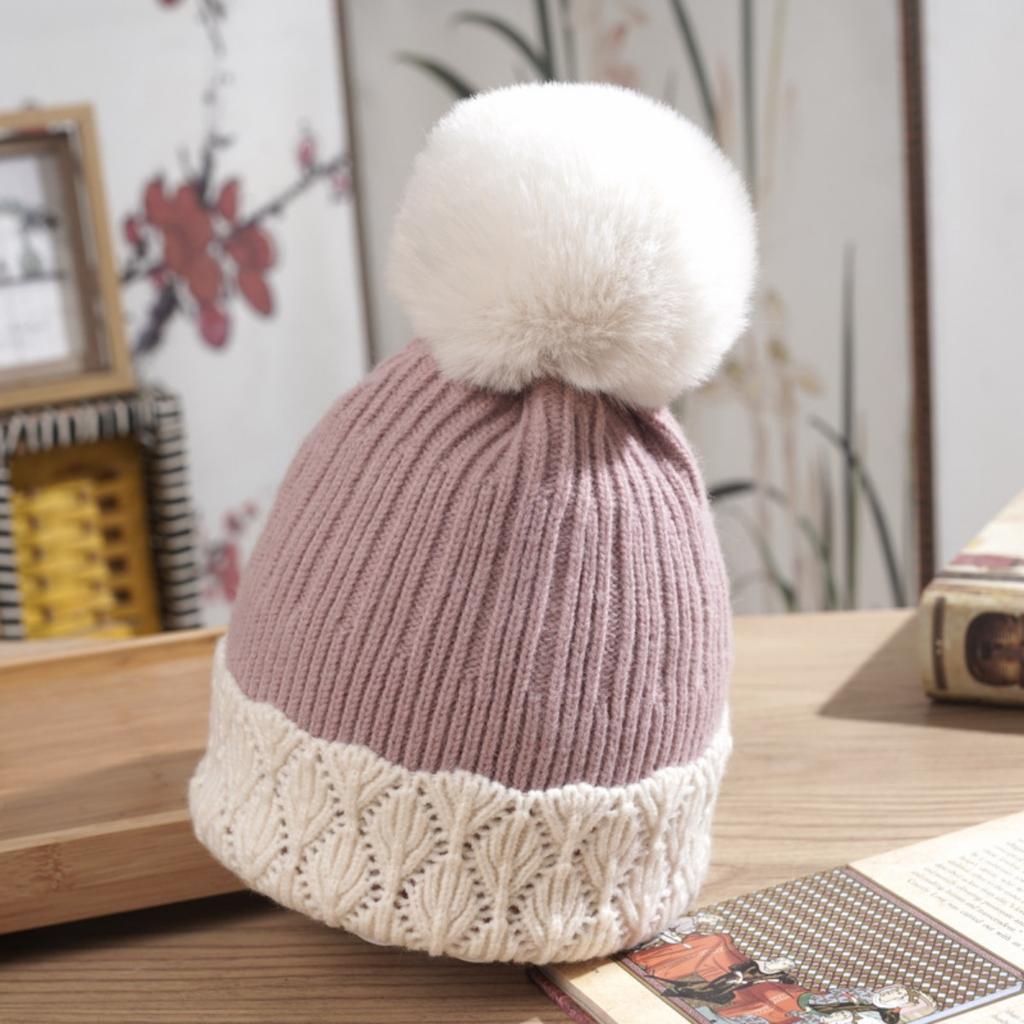 Hats, Women's Hats, Thermal Hats, Woolen Hats, Plush Hats, Thickened Hats, Woolen Balls, Knitted Hats