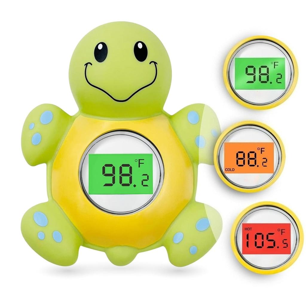 Termometro Digitale per Bagnetto Tartaruga con Avviso Temperatura Acqua, Retroilluminazione 3 Colori, Tubo da Bagno Sicuro Galleggiante per Neonati e Bambini Piccoli