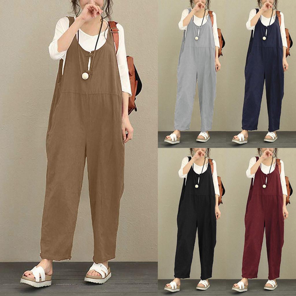 loose cotton dungarees
