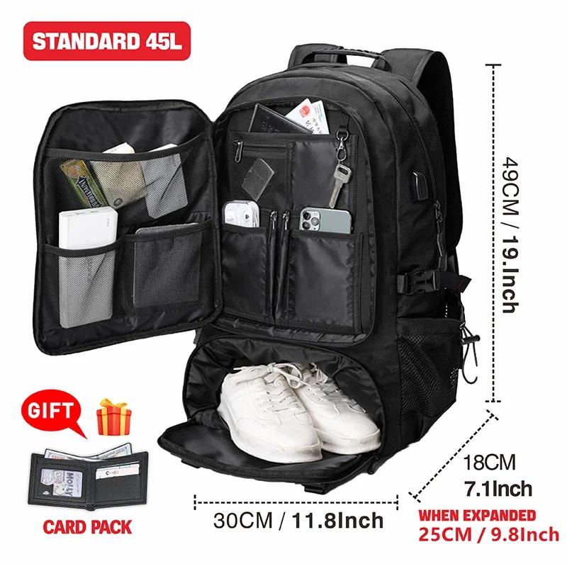 Travel Backpack Large Capacity Water-Repellent Usb Expandable Bag 17.3 Laptop Bag Men Outdoor Sports Backpacks Mochila