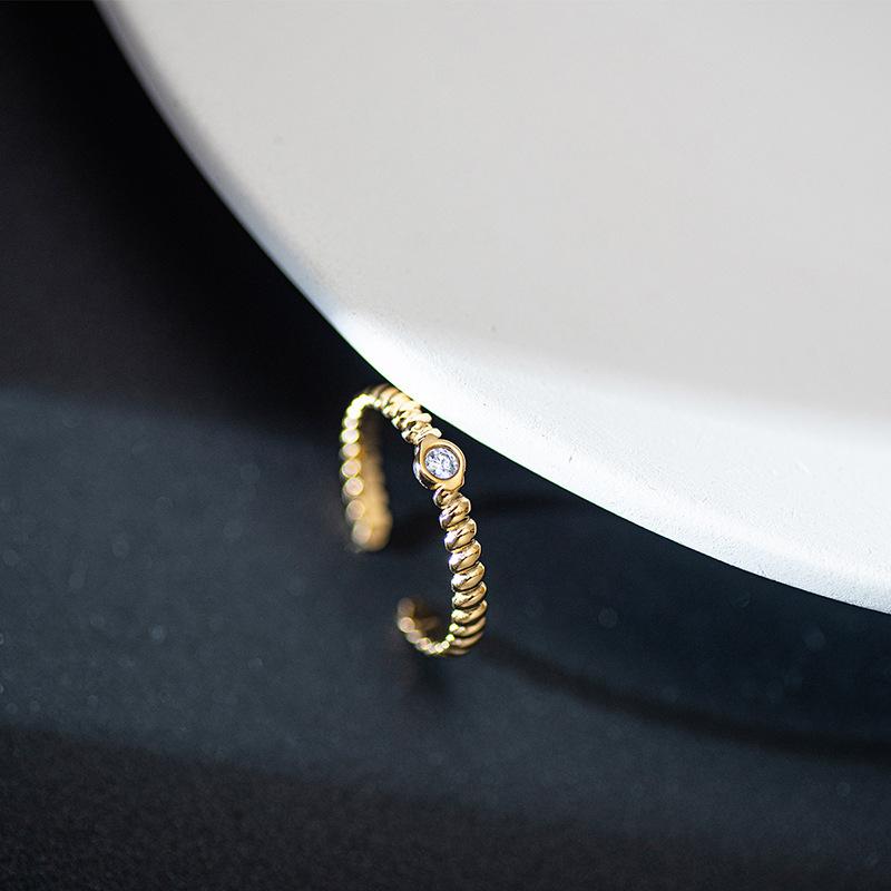 French Romantic Titanium Steel Ring Women'S Gold-Plated Non-Fading Early Autumn High-Quality Stacked Jewelry Stainless Steel Ring
