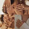 Anillo Sello Personalizado para Mujer, Anillo Grueso Redondo con Sello de Inicial, Acero Inoxidable Punk Moda Genuina Joyería Regalo Para Chicas