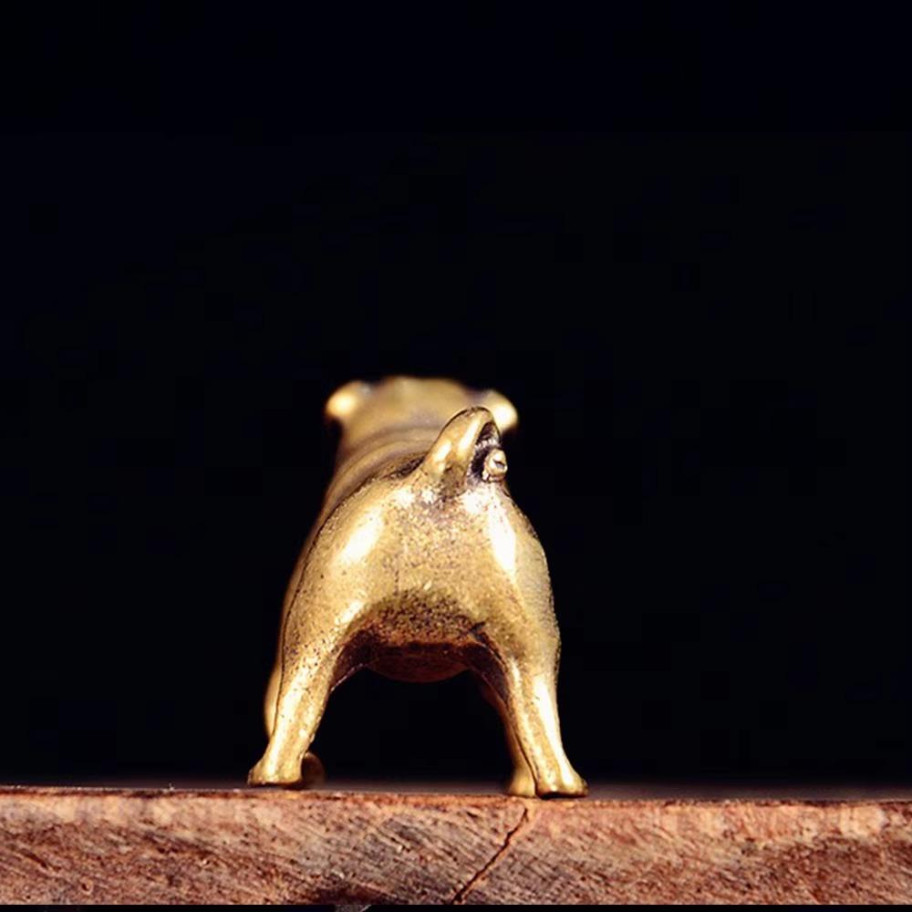 Vintage Brass French Bulldog Statue Animal Figurine Tabletop Ornament Home Office Decor Collectible Gift