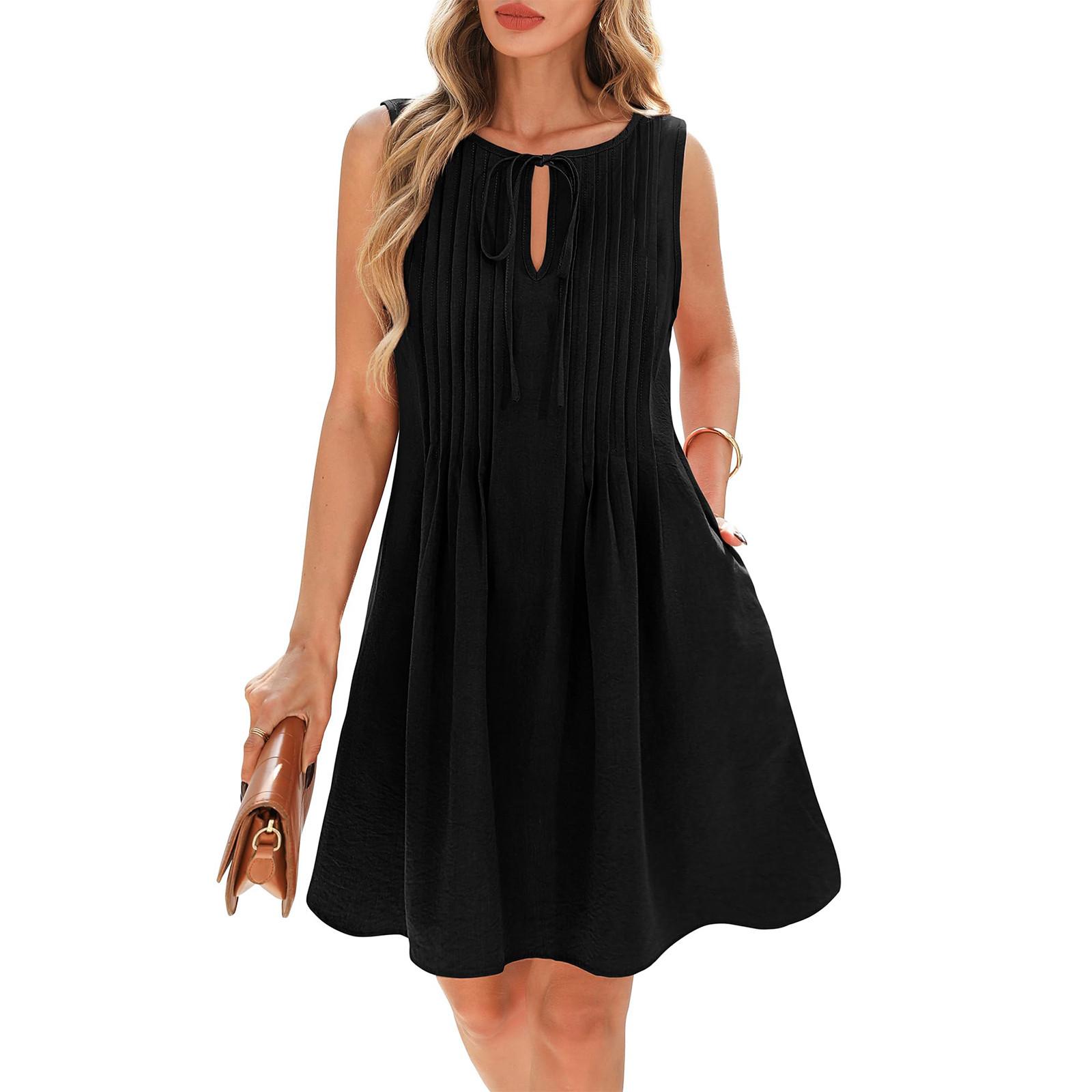 

Женские летние топы, повседневные, с оборками, коротким рукавом, круглым вырезом, свободные, плиссированные футболки L чёрный