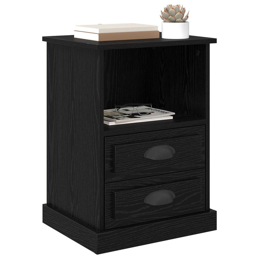 Nightstand Set of 2 Black Oak Effect 36 x 43 x 60 cm