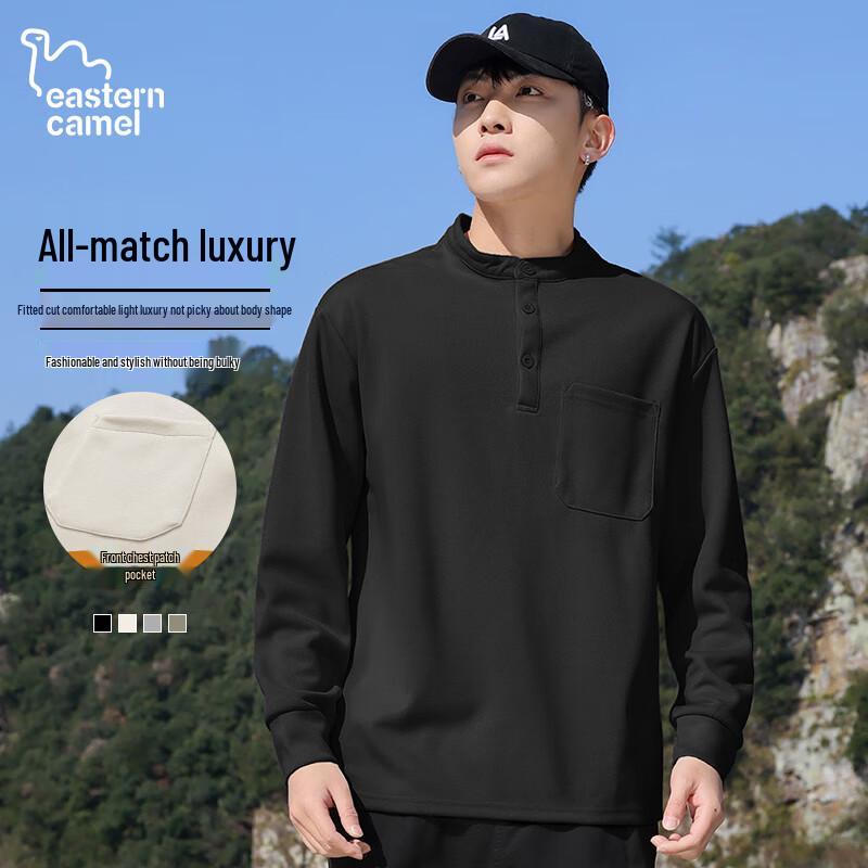 Eastern Camel Men's Heavyweight Crew Neck Pullover T-Shirt