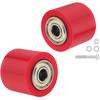 2Pcs 8mm Chain Tensioner Guide Wheel, Drive Pulley Roller for Motorcycle | Pre-installed 608Z Bearings, No Assembly Needed. Rubber + Steel