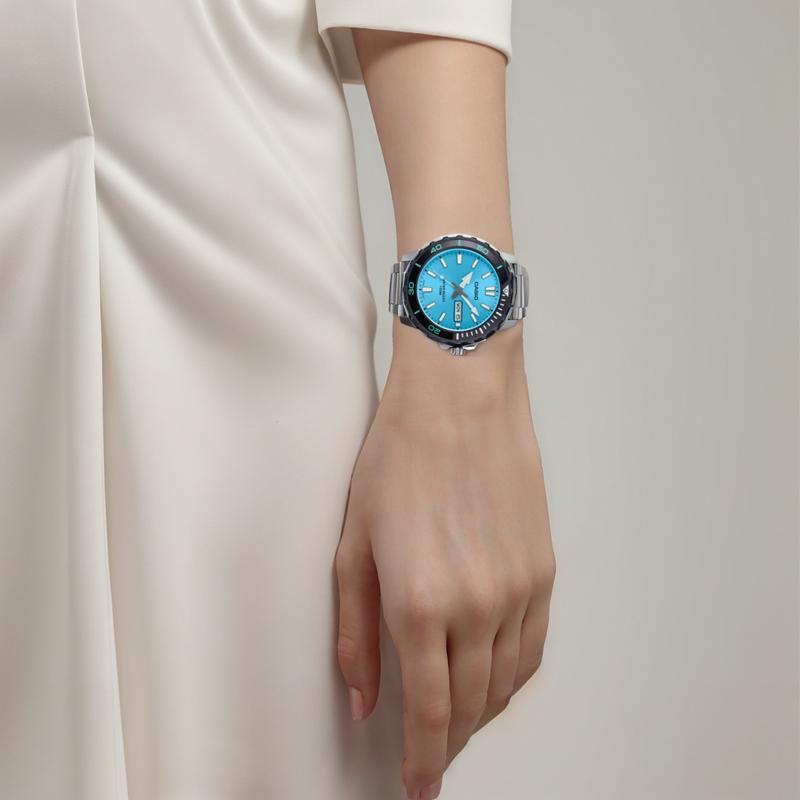 Casio 100 Meters Waterproof Fashion Quartz Steel Strap Same Style for Men and Women Blue Dial MTD-125D-2A3V