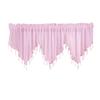 Sheer Triangle Valance Curtain Rod Pocket Kitchen Window Tulle Drapes Light Filtering Polyester Decorative Scarf for Windows