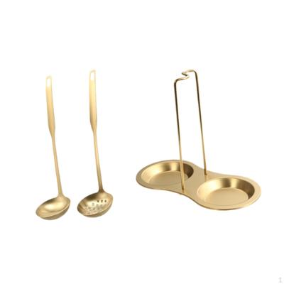 Double Ladle Spoon Rest Holder Soup Ladles and Colander Standing Rack