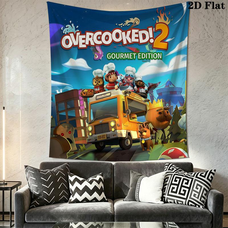 Overcooked poster Wall Hanging Printed Fabric Blanket Decorative Tapestries for Bedroom Living Room Home Decor
