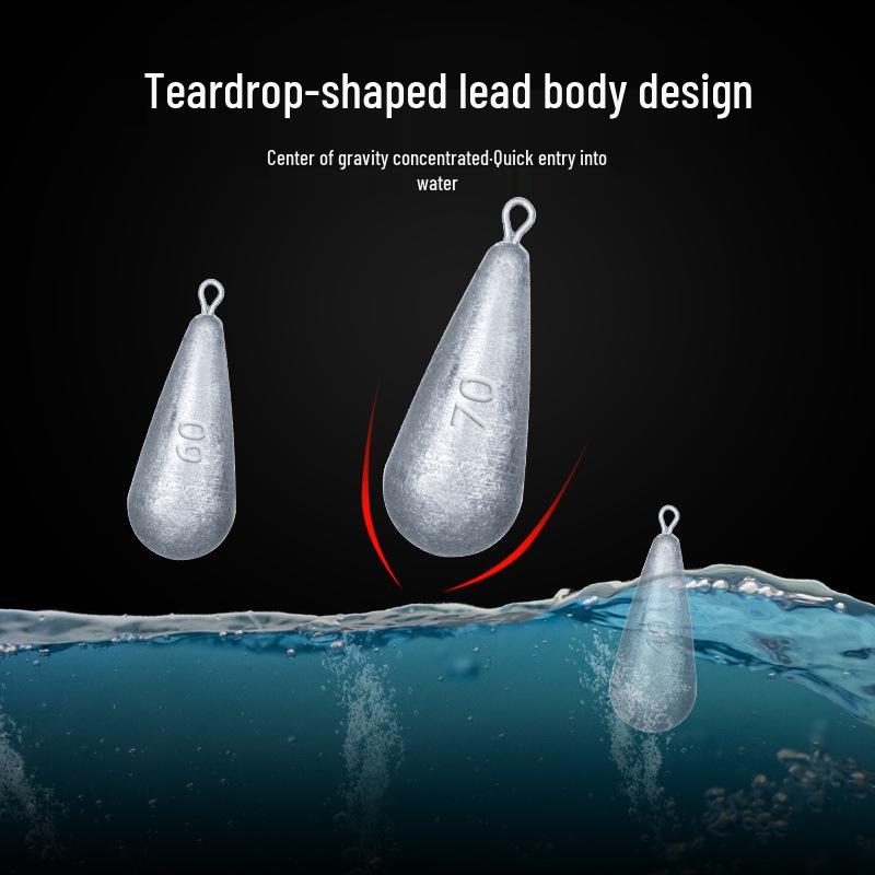 Aluminum Anti-Snagging Water-Drop Sinker for Long-Distance Off-Bottom Raft Fishing