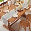 Retro Nordic Style Table Runner with Tassel Waterproof Table Cloth Washable Polyester Table Cover Living Room
