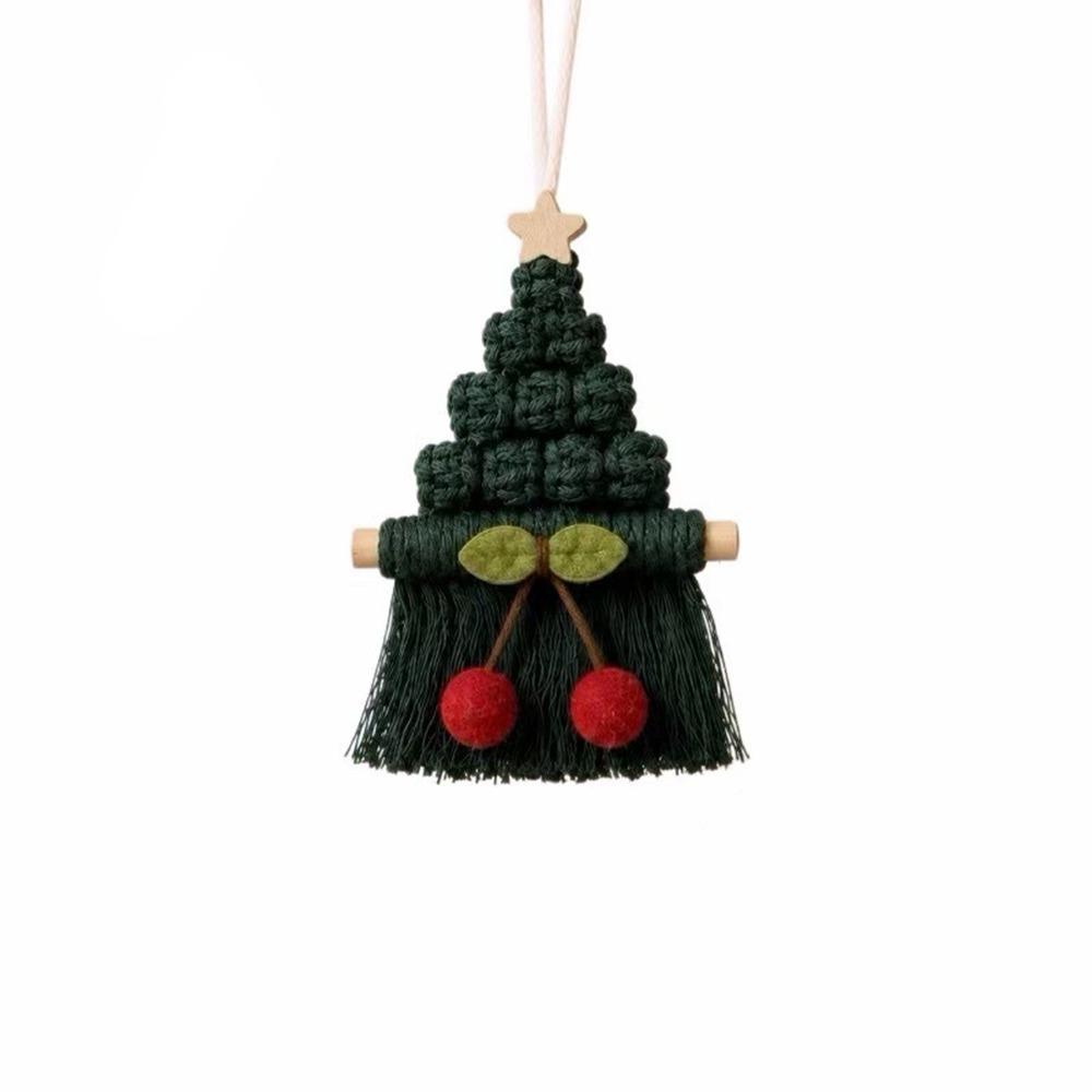 Cotton Xmas Tree Hanging Pendant Hand Woven Christmas Door Hanging Home Christmas Decor