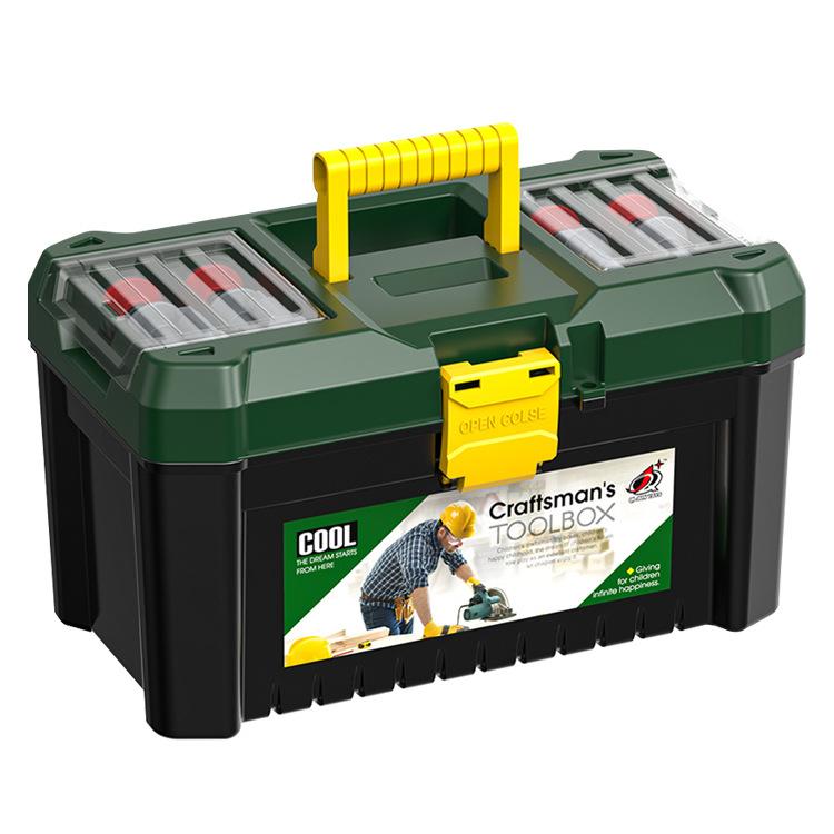 

Детский игровой симулятор, чемоданчик для инструментов для разборки и обслуживания, принадлежности для обслуживания винтовой пилы 28 шт. зелёный