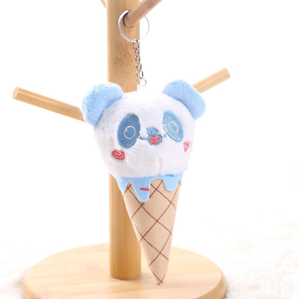 Panda Ice Cream Pendant Plush Keychain Cone Panda Doll Bag Pendant Doll Doll Gift