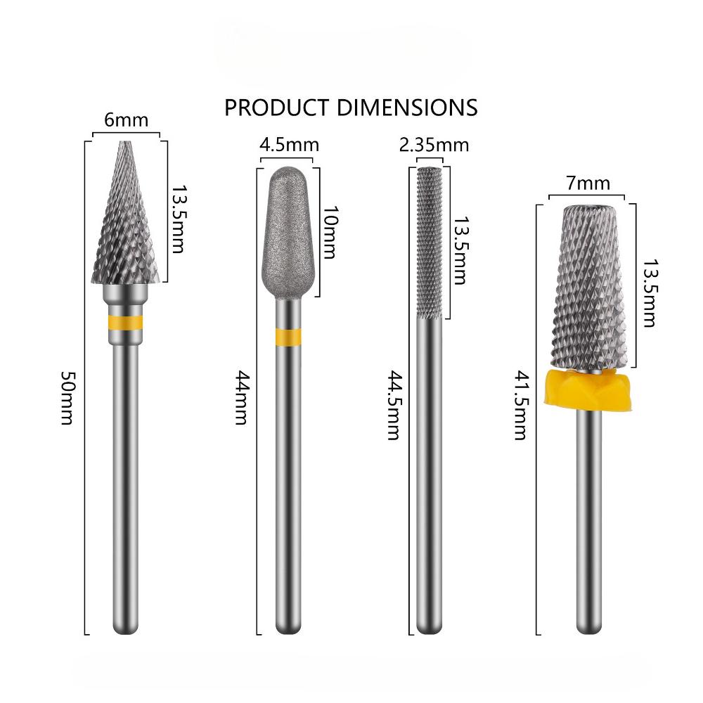 1Set Manicure Tungsten Steel Polishing Head, Nail Removal, Diamond Engraving and Polishing, Dead Skin Removal Manicure Tool