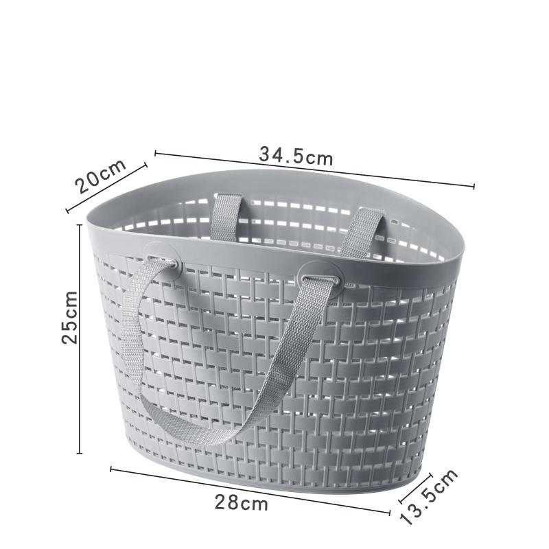 

Бытовая пластиковая корзина прямоугольная корзина для овощей переносная большой вместимости корзина для покупок в супермаркете ручная корзина для ванной Size M gray