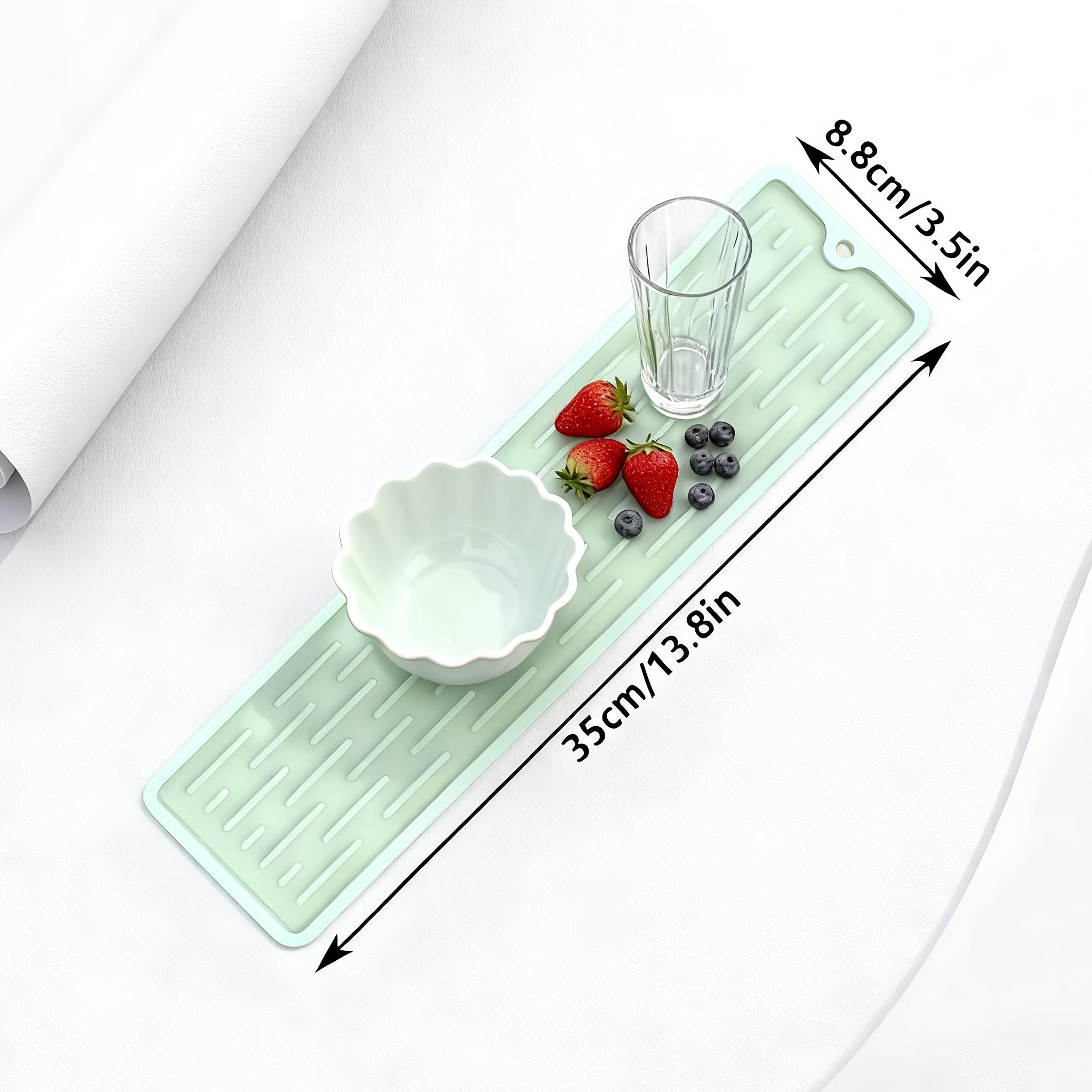 

Anti Slip Silicone Cutting Board Drying Pad - Kitchen Sink Countertop, Bowl Rack, and Utensil Rack with Drainage Function зелёный