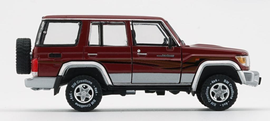 BM Creations Toyota Land Cruiser LC76 Dark Red LHD Scale Model 1/64 (64B0347)