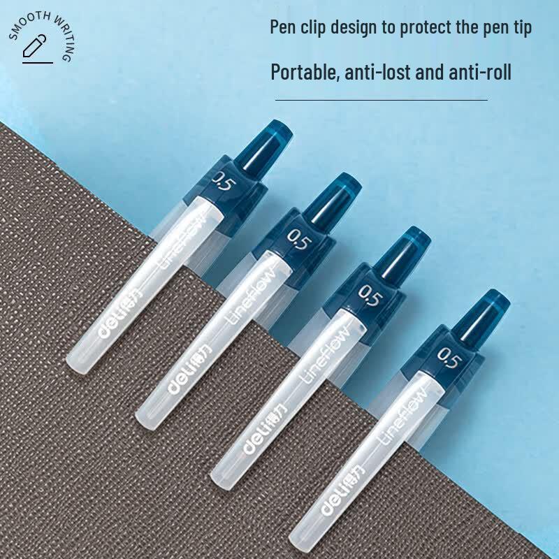 Deli S08-C Retractable Gel Pen (0.5mm Blue-Black)