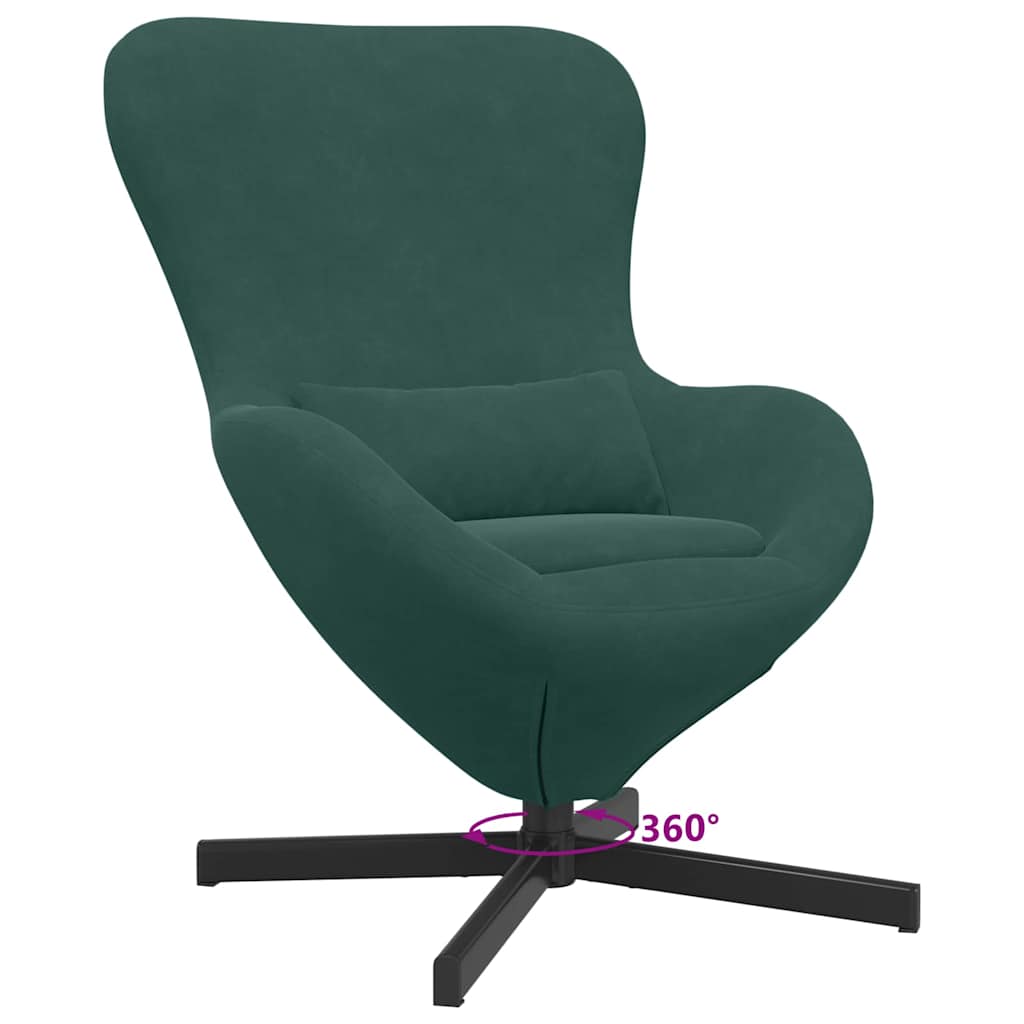Egg Chair Dark Green 63 x 73 x 90 cm Velvet