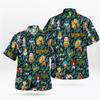 2026 Classic Cartoon Printed Hawaiian Shirt Unisex Loose Collar Summer Thin Cardigan Top