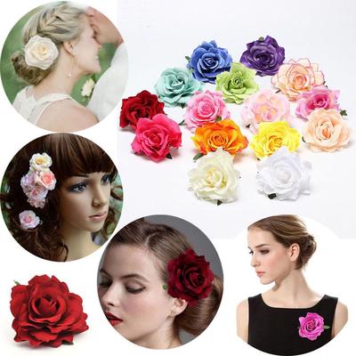 Party Bridesmaid Women Brooch Wedding Rose Flower Hairpin Hair Clip